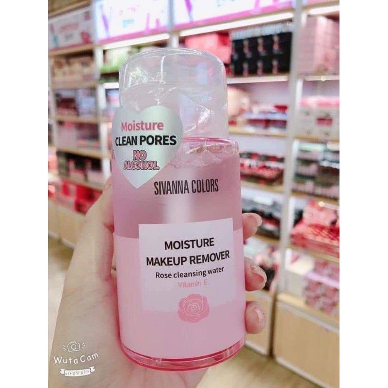 Nước tẩy trang không cồn Sivanna COLORS tinh chất Hoa Hồng &amp; Vitamin E Thái Lan 180ml AN TOÀN CHO MỌI LÀN DA