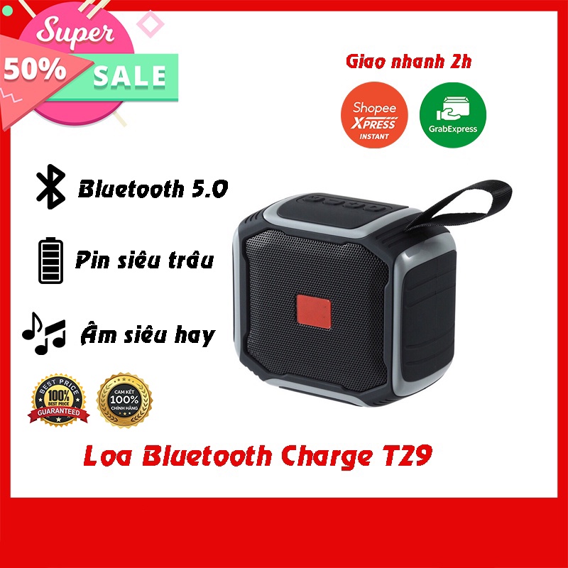 Loa Bluetooth Charge T29 Mini, Kết Nối Bluetooth 5.0, Âm Thanh Siêu Hay, Hỗ Trợ Cắm Thẻ Nhớ Và USB