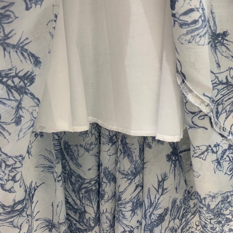 Đầm sơ mi nữ dài tay có dây rút thắt eo dáng xoè cao cấp thương hiệu Dior CD 2022