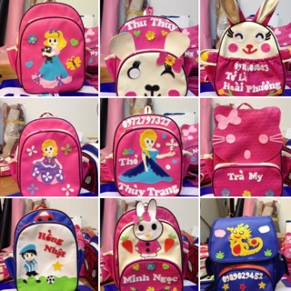 Balo HandMade may tên bé và số điện thoại