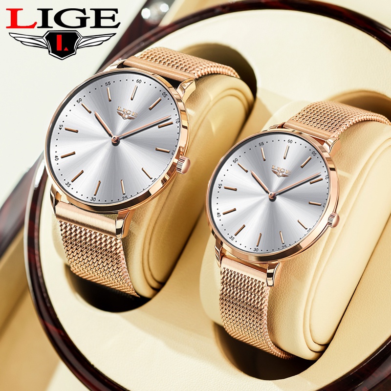 Đồng hồ thạch anh chống thấm nước hiệu LIGE dành cho cặp đôi