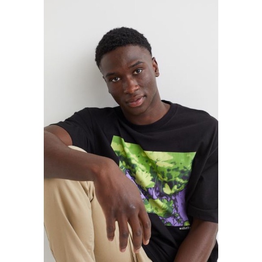 Áo Phông H&M Relaxed Cotton T-shirt size L châu âu