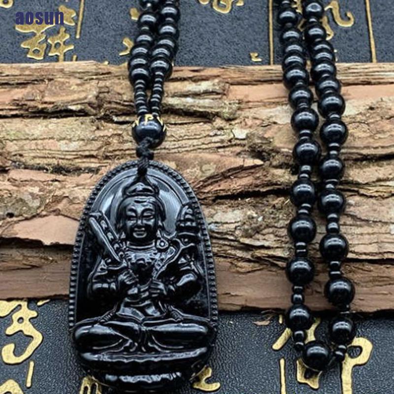 1 Mặt vòng cổ Đá Obsidian Hình Phật Mang Lại May Mắn