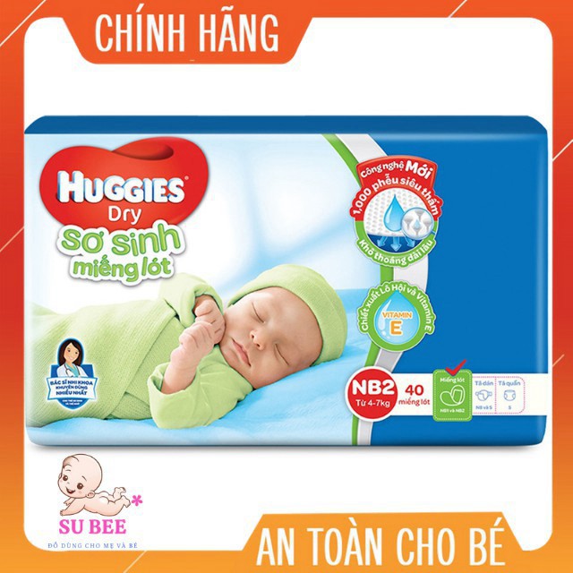 Miếng Lót Sơ Sinh Huggies Dry NB2 - 40 Miếng