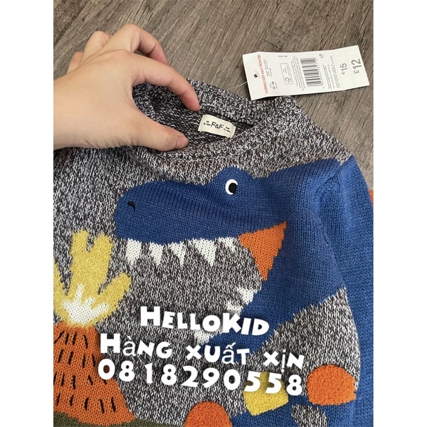 A647 - Áo len muối tiêu khủng long bé trai FF