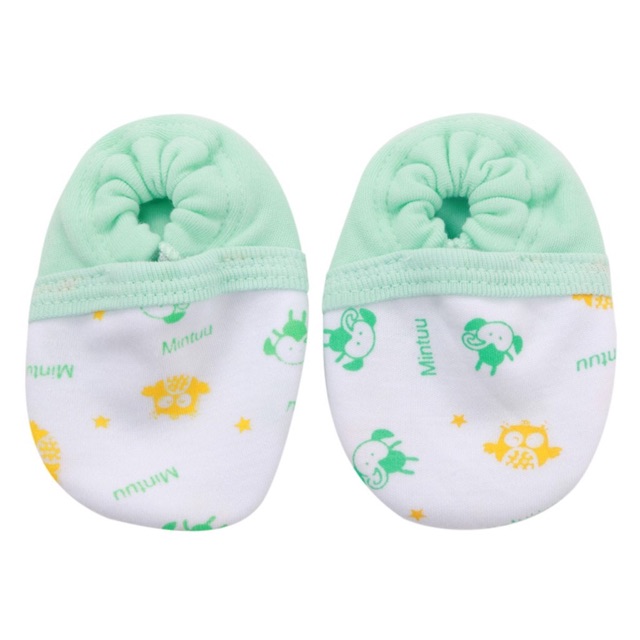 Giày vải Mintuu cotton HỌA TIẾT 100% 2 lớp mềm mịn cho bé 0-6m