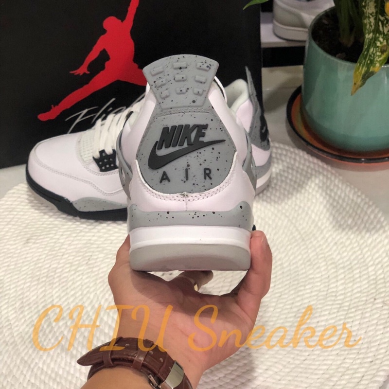 Giày Sneaker nam nữ air Jordan 4 retro “ White cement “ phiên bản cao cấp giày thể thao nam nữ Jd4