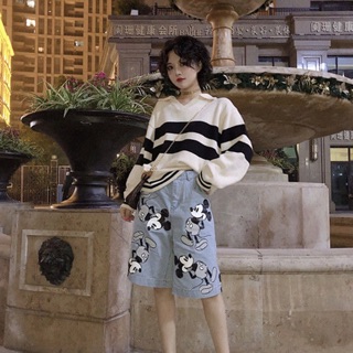 QUẦN BÒ MICKEY ỐNG RỘNG