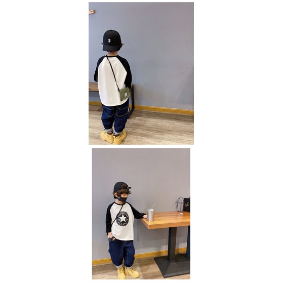 Áo Thun Tay Dài Dáng Rộng Thời Trang Xuân Thu Phong Cách Mới Dành Cho Bé Trai 110-160 2022