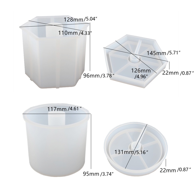 Khuôn Silicone Hình Lục Giác Dùng Làm Đèn Ngủ Bằng Resin Epoxy DIY