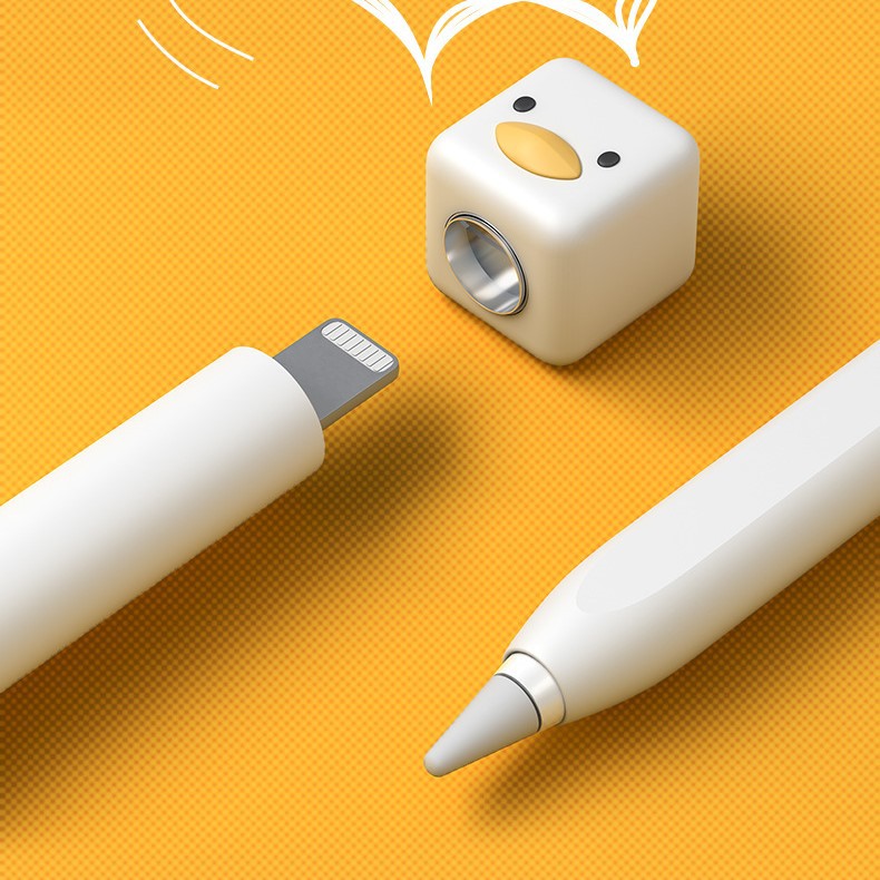 Ốp silicon bảo vệ cho bút Apple Pencil 1/ 2 Hình Chú Vịt Cute Duck