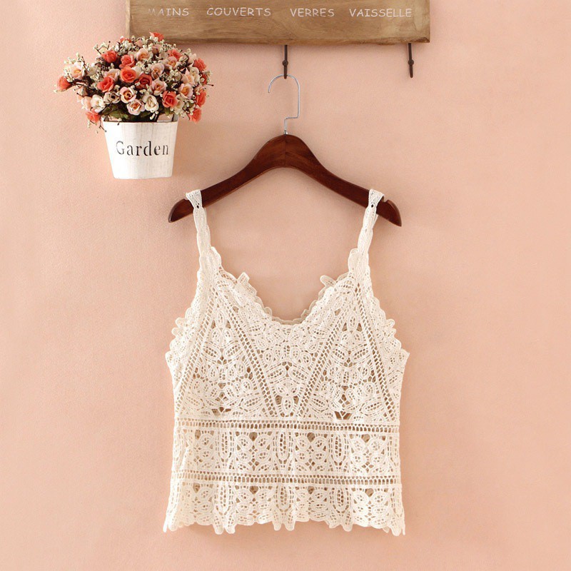  Women Summer Lace Crochet V Neck Hollow Out Camisole | BigBuy360 - bigbuy360.vn