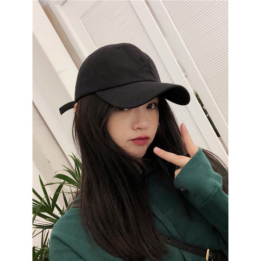 Mũ, Nón Lưỡi Trai Nam Nữ Trơn 2 Màu Đen, Trắng Basic Phong Cách Hàn Quốc form unisex nam nữ Thoitrangmoon