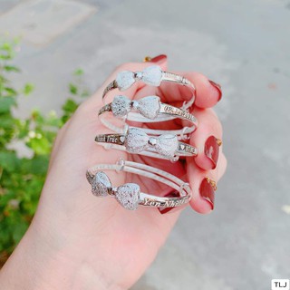 Vòng bạc S99 nơ khắc tên cho bé