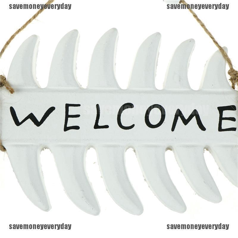 Bảng Gỗ Treo Tường In Chữ Welcome Phong Cách vintage