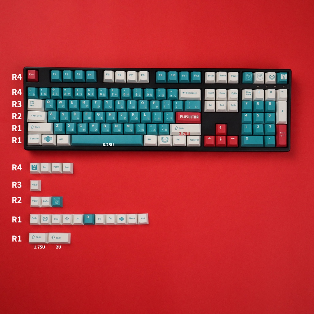 GMK Deku keycaps cherry profile Dye Sublimation PBT keycap 129keys