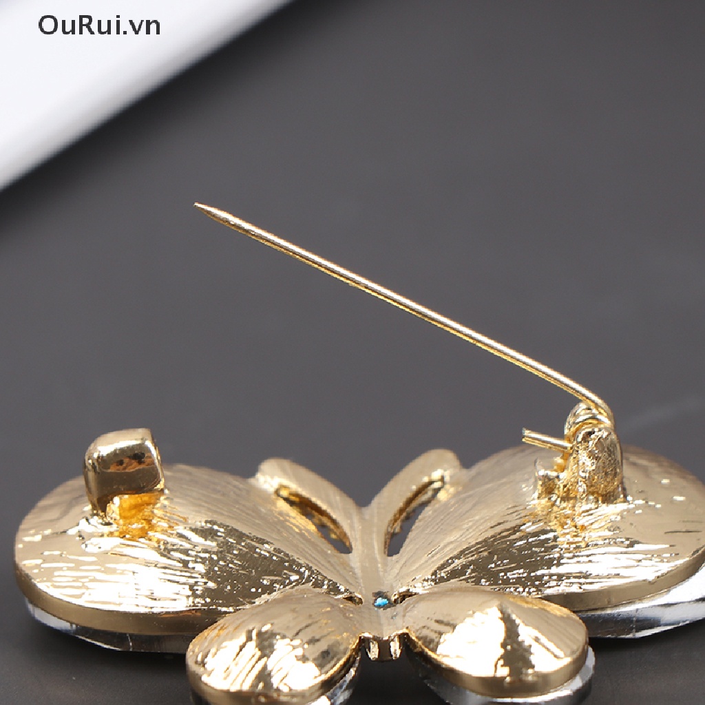 Ghim cài áo hình bướm đính đá pha lê thời trang sành điệu