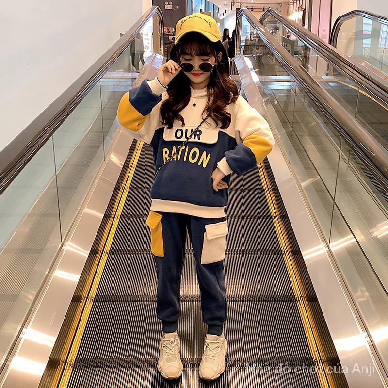 New Korean Style Childrens Matching Girls Red Sports Fashion Female Two Piece Children's Clothing