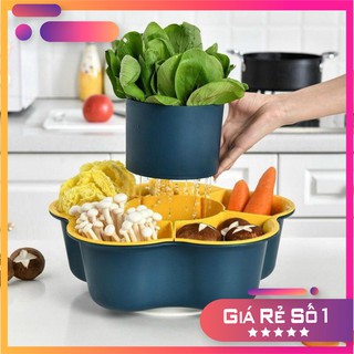 Rổ đựng hoa quả ăn lẩu xoay loại 5 ngăn, 6 ngăn