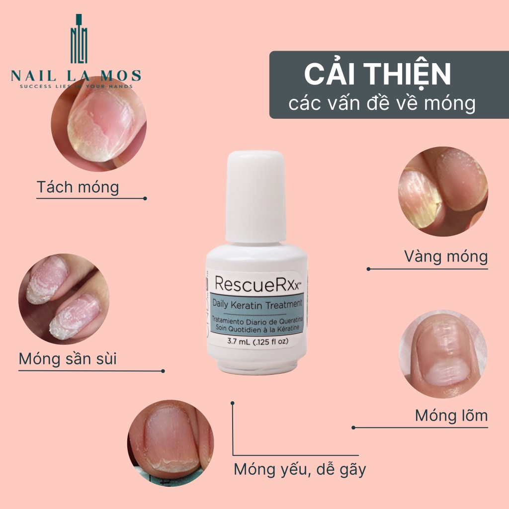 Dưỡng phục hồi móng CND RescueRXx 3,7ml nhập khẩu Mỹ chính hãng - Thần dược cải thiện hư tổn, kích thích mọc móng