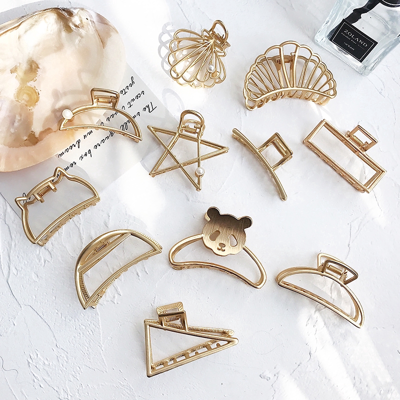 Kẹp tóc móng vuốt đính hạt giả ngọc trai