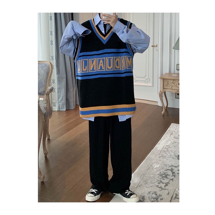 ÁO GILE LEN UNISEX TRẮNG ĐEN PHONG CÁCH HÀN QUỐC SIZE M-2XL