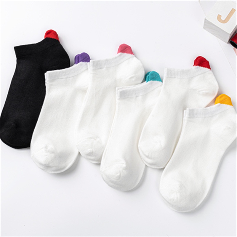 Set 5 Đôi Vớ Cotton Họa Tiết Trái Tim Dễ Thương Cho Nữ
