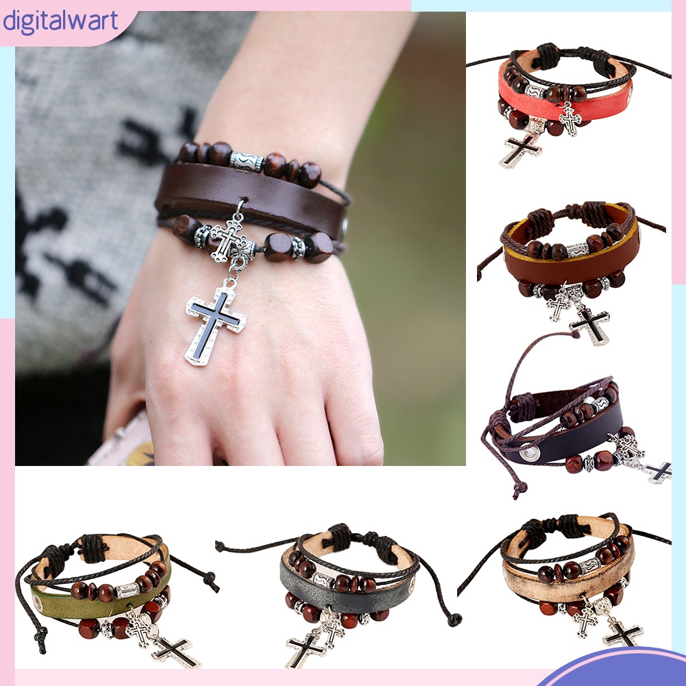 Vòng Đeo Tay Giả Da Nhiều Lớp Kiểu Dáng Vintage Thời Trang Cá Tính