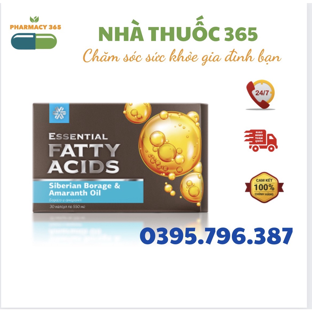 [ Hỗ trợ dị ứng ] Thực phẩm bảo vệ sức khỏe Essential Fatty Acids Siberian Borage &amp; Amaranth Oil – 30 viên/hộp