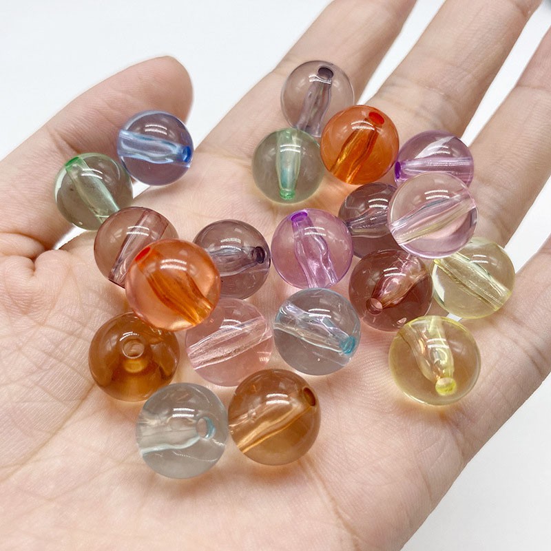 Set 50 Hạt Xâu Chuỗi Bằng acrylic Trong Suốt 10mm 12mm Làm Trang Sức Thủ Công