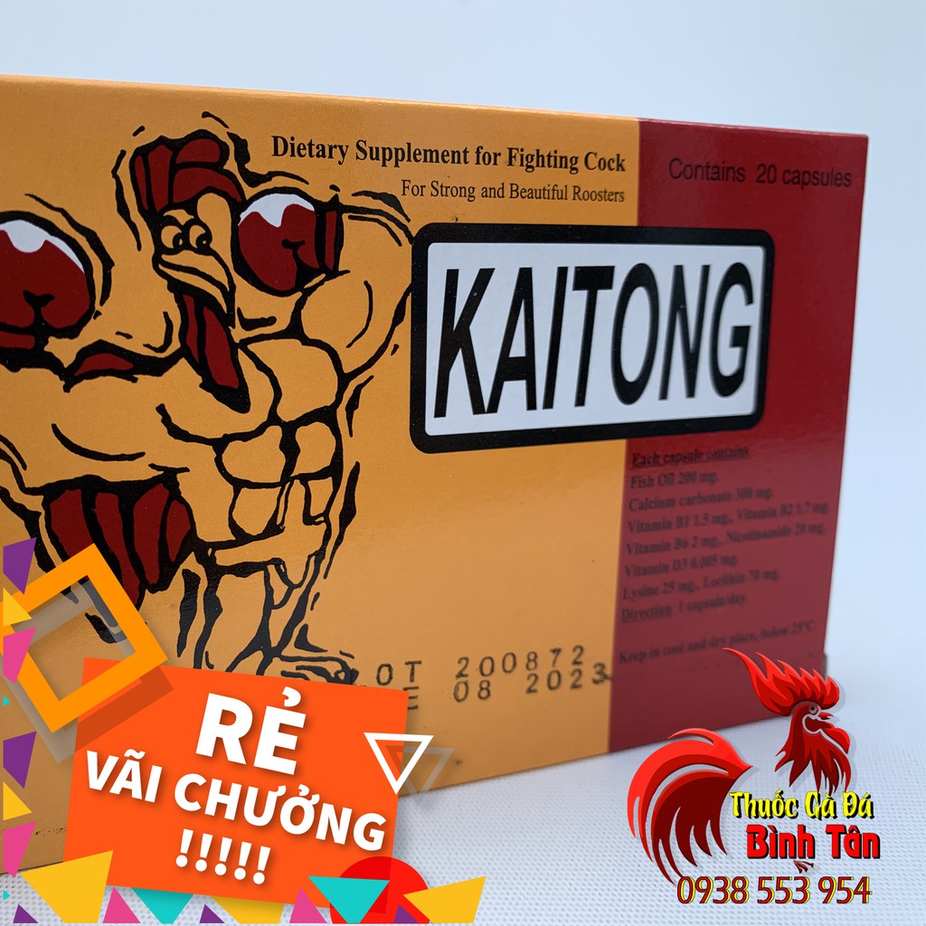 Thuốc Nuôi Gà Đá KaiTong Kích Lực Trước Đá Tăng Bo Tốt (1 Hôp 20 Viên)