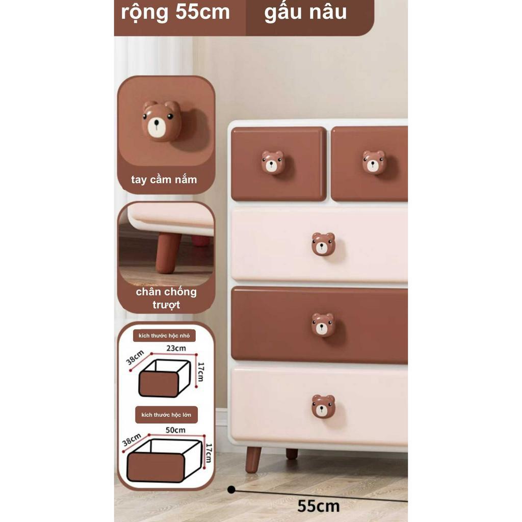 Tủ Em Bé Hình Gấu Thỏ PhonG Cách Hàn Quốc- Tủ Quần Áo Trẻ Em Dày Dặn, Đáng Yêu-Hàng Nhập Khẩu Chính Hãng