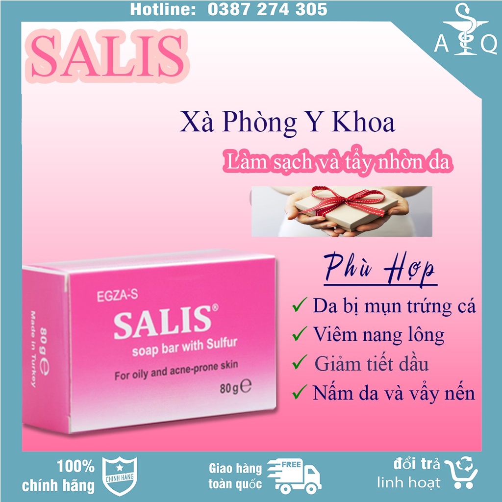 Xà Bông Tắm Mụn SALIS SOAP BAR 80G
