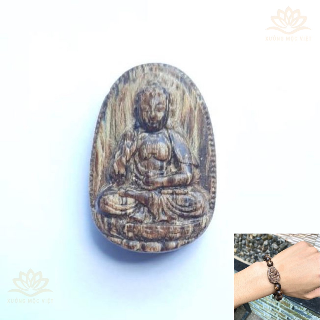 Trầm Hương Sánh Chìm Tự Nhiên Xưởng Mộc Việt - Mặt Phật Theo Mệnh (Đeo Tay)