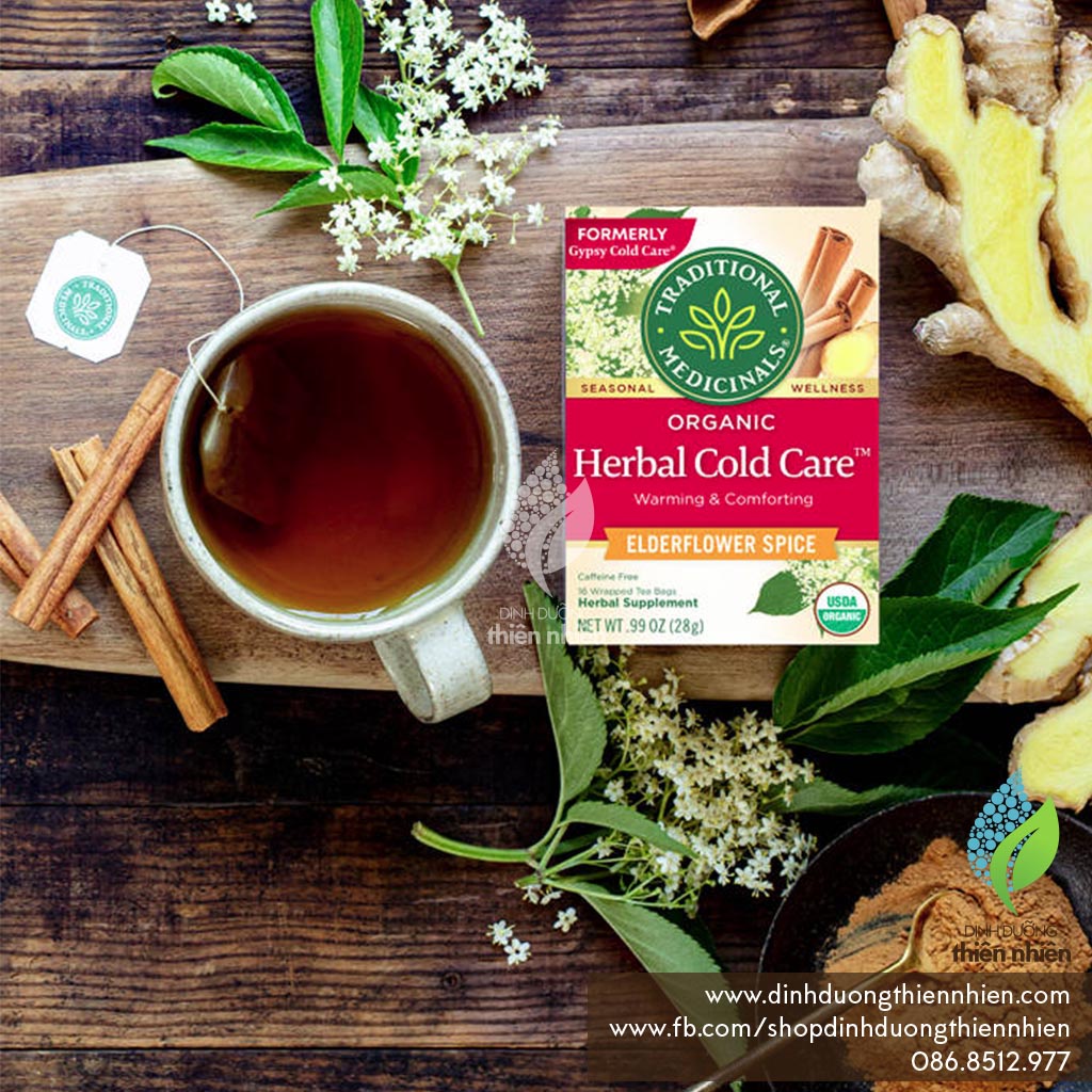 Trà Hữu Cơ Thảo Mộc Echinacea & Quả Cơm Cháy Traditional Medicinals Echinacea Plus Elderberry, Hỗ Trợ Hệ Miễn Dịch
