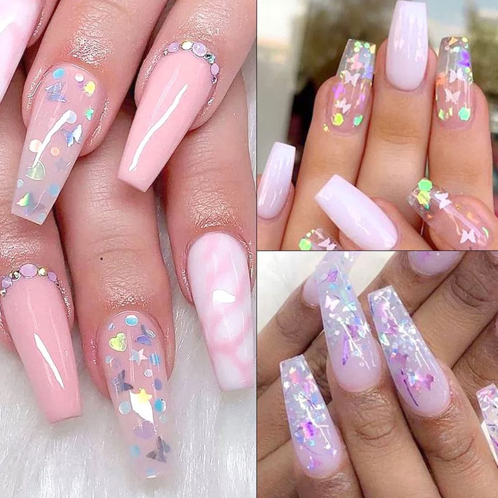 Hạt Kim Sa Hình Bướm Lấp Lánh Dùng Trang Trí Móng Nghệ Thuật