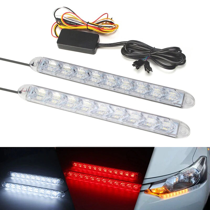 Đèn Led Chạy Ban Ngày Drl Sen 9 Mắt Pha Lê R094 - Trắng