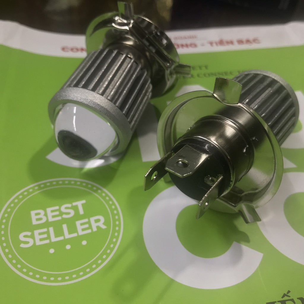 Đèn pha led Bi cầu mini cos vàng pha trắng chân H4 và M5