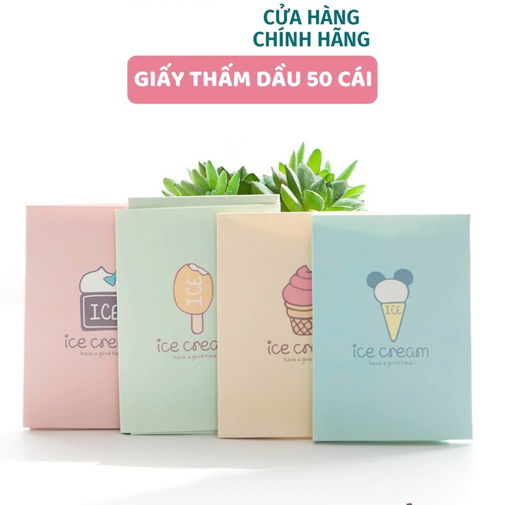 Giấy thấm dầu thấm mồ hôi Hộp 50 Miếng Nội Địa Trung kiểm soát dầu thừa hút dầu trên da hiệu quả jin beauty