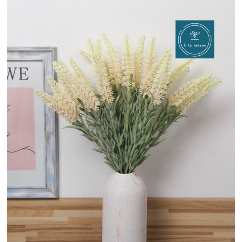 Cụm hoa Lavender nhân tạo 43cm trang trí không gian sang trọng, hoa thiết kế, hoa cô dâu