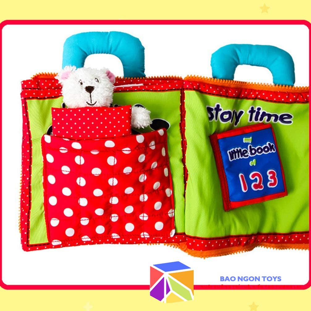ĐỒ CHƠI SÁCH VẢI CHÚ GẤU DỄ THƯƠNG GIÚP BÉ PHÁT TRIỂN GIÁC QUAN,HỌC CHĂM SÓC BẢN THÂN, SÁCH ĐỌC CHO BÉ TRƯỚC KHI NGỦ