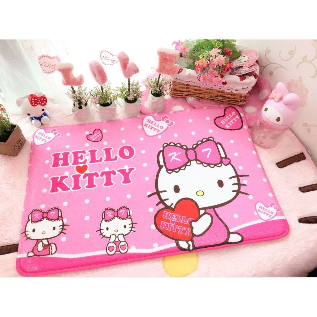 Thảm Chùi Chân Chống Trượt Hình Hello Kitty