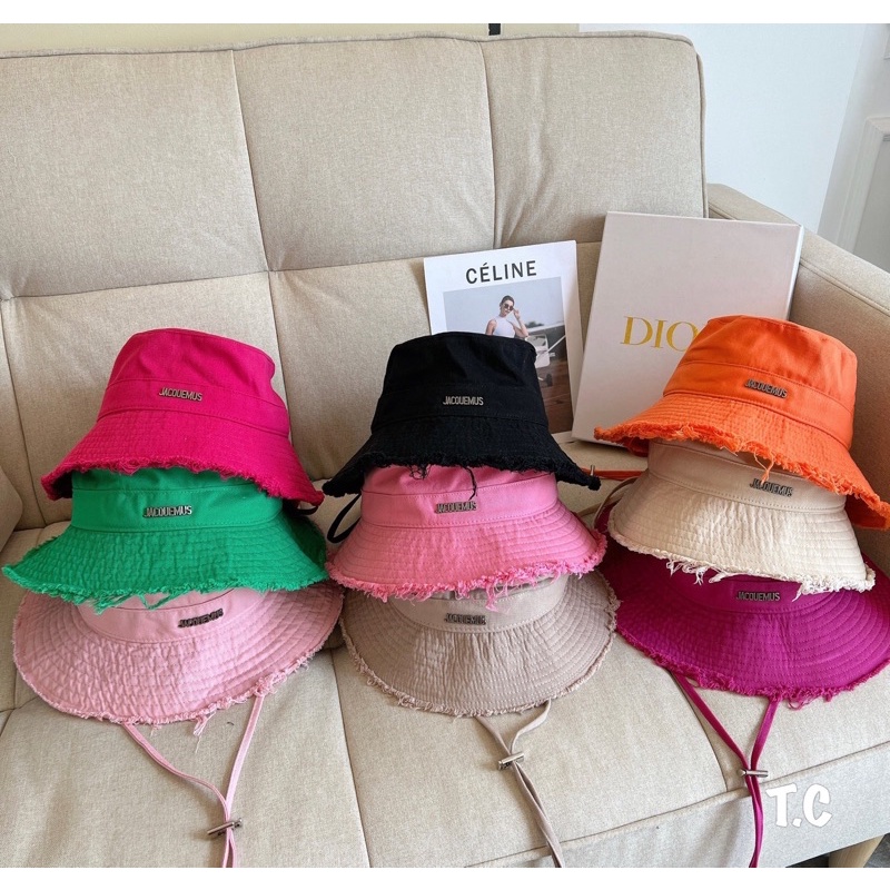 Mũ vành JACQUEMUS rách có quai, hàng quảng châu cao cấp ms14161