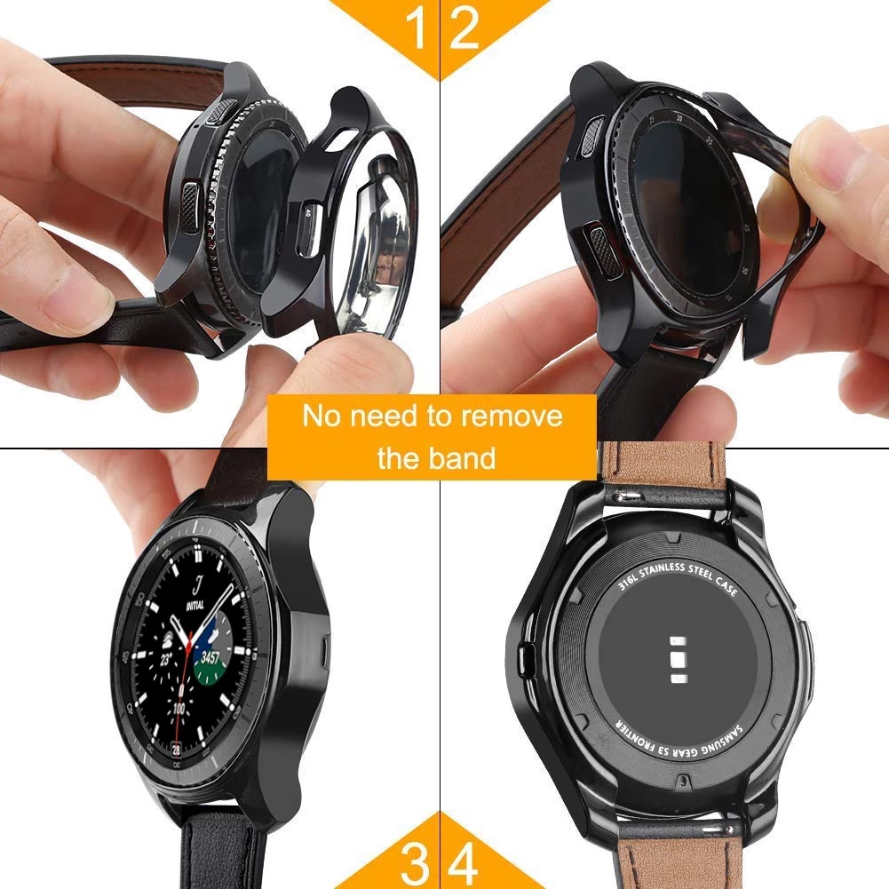 Ốp tpu mạ viền bảo vệ thích hợp cho samsung galaxy watch 4 classic 46mm / 42mm galaxy watch 4 44mm 40mm
