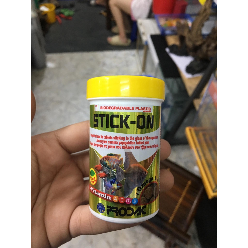 Thức Ăn Cho Cá Stick-On (60g)(Dạng Viên Dán Kính) - Prodac
