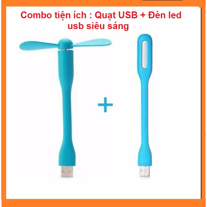 {combo cúp điện} 01 Quạt Usb 2 Cánh Và 01 Đèn Led Usb Siêu Sáng (giao màu ngẫu nhiên)