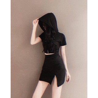 Set áo crt kèm chân váy có nón
