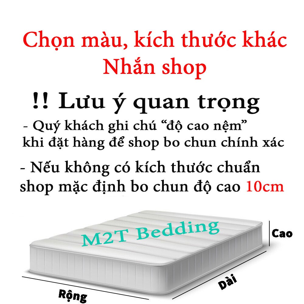 Bộ chăn ga cotton tici M2T Bedding chăn ga Hàn Quốc đủ màu đủ size miễn phí bo chun