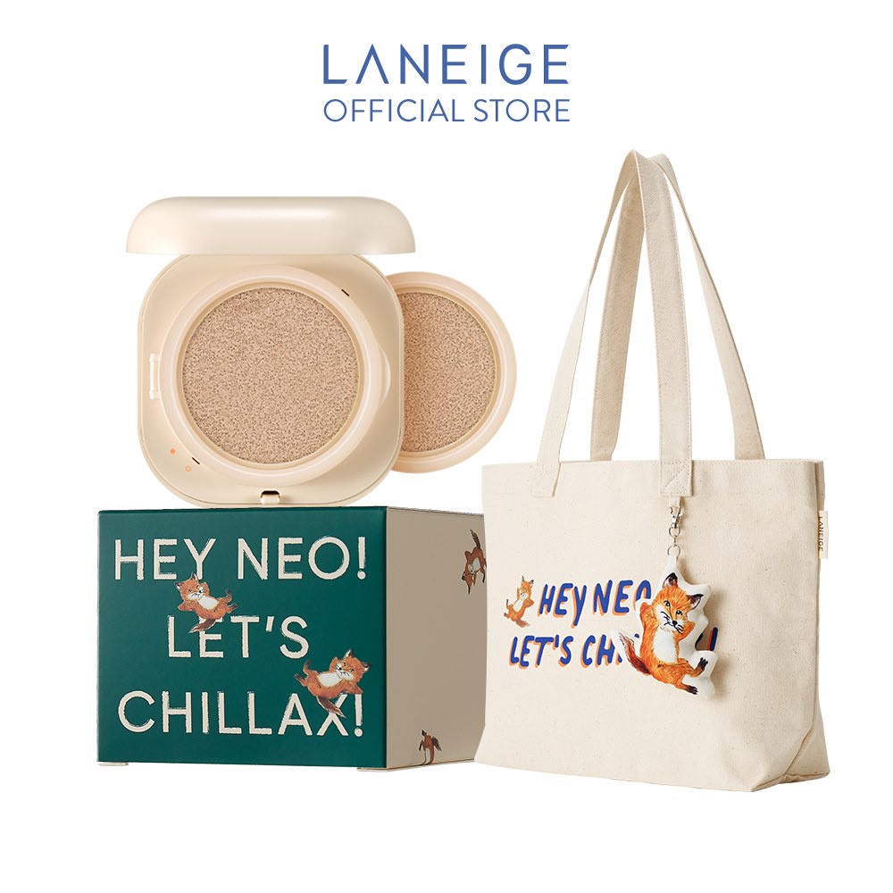 Combo Phấn Nước Che Phủ Mịn Lì 24H LANEIGE NEO Cushion Matte_23N 15gx2 &amp; Túi Tote Bag Maison Kitsuné 100g