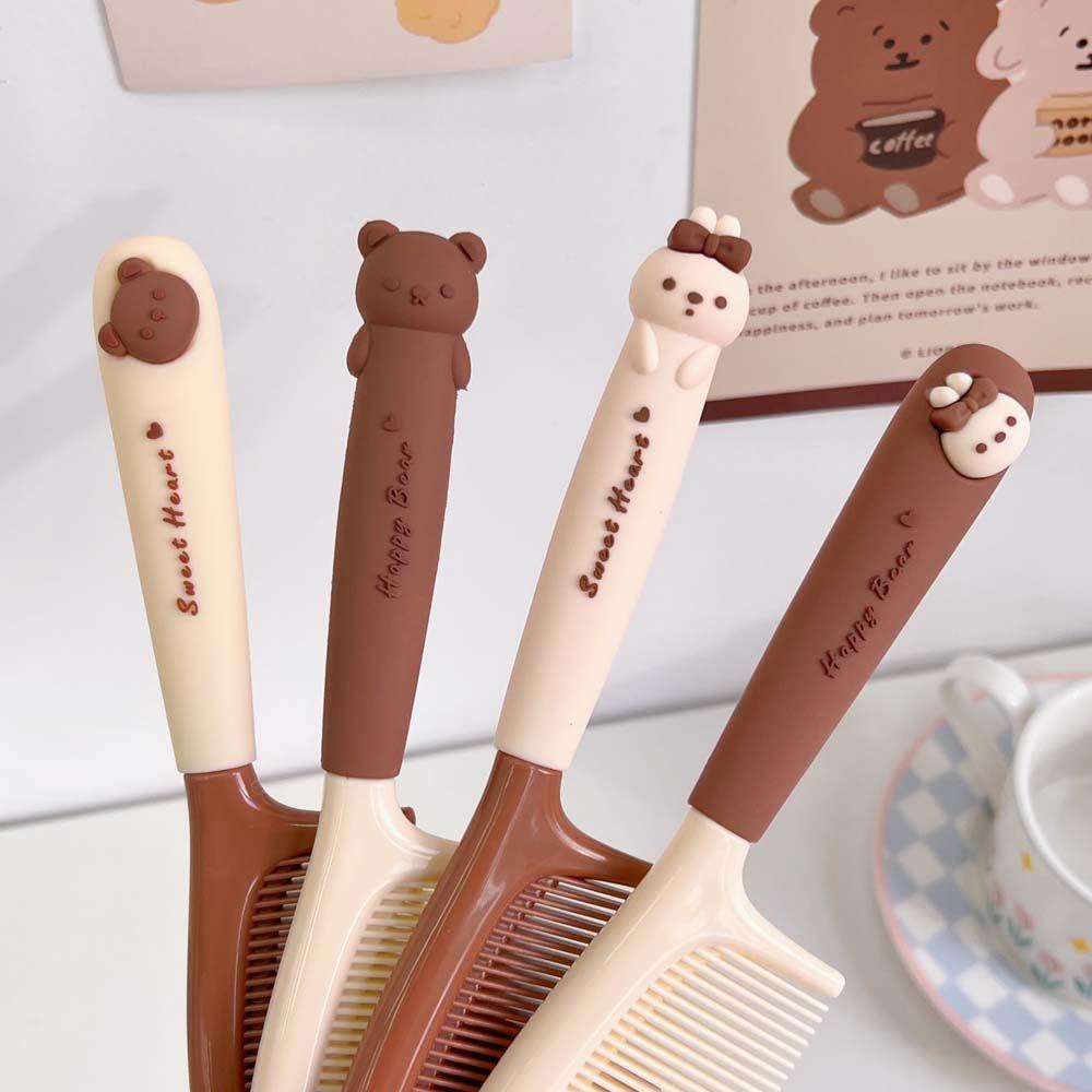 Lược Chải Tóc Tay Cầm Hình Gấu / Thỏ Hoạt Hình Đáng Yêu Cho Nữ